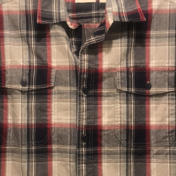 Dockers Mens Long Sleeve Shirt Button Down Double Front Pocket Plaid Sz M - Picture 2 of 6